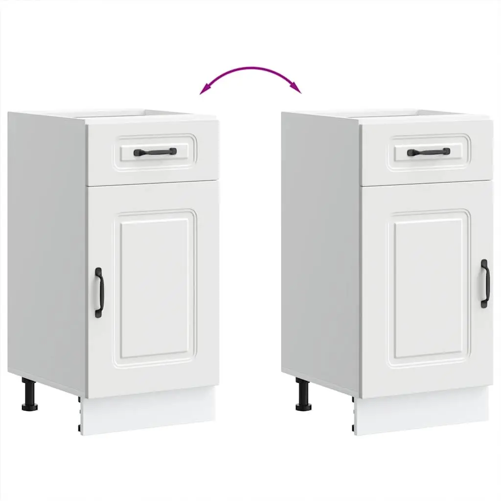 Kitchen Base Cabinet White Storage Unit Engineered Wood Adjustable Feet Door