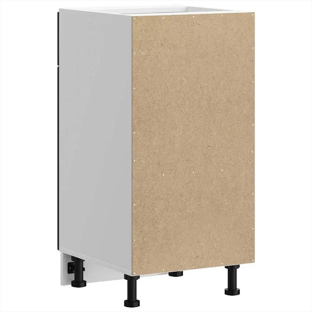 Kitchen Base Cabinet Black Engineered Wood Storage Cupboard Organiser