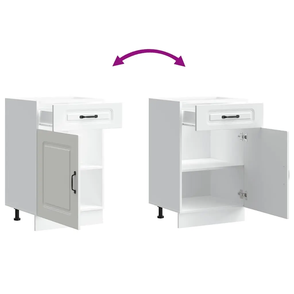 Kitchen Base Cabinet White Storage Cupboard Engineered Wood Furniture Doors
