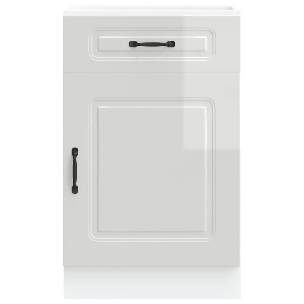 White High Gloss Kitchen Base Cabinet with Ample Storage