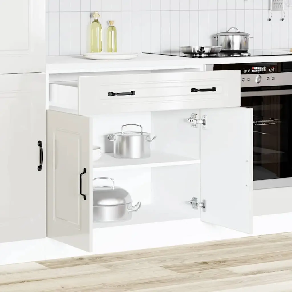Engineered Wood Kitchen Base Cabinet with High Gloss Finish