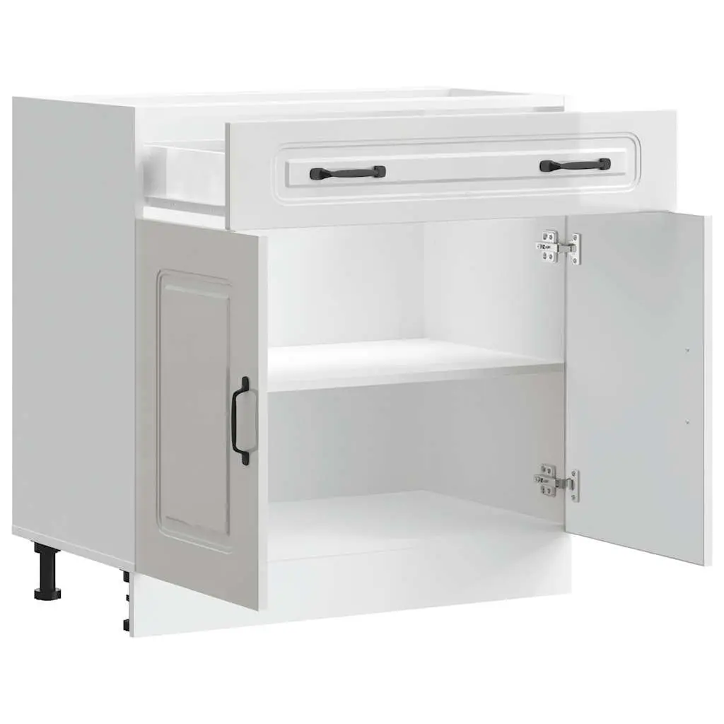 Engineered Wood Kitchen Base Cabinet with High Gloss Finish