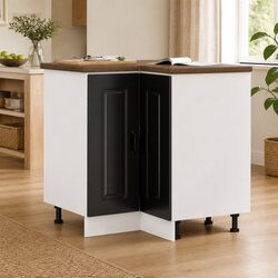 Engineered Wood Kitchen Corner Cabinet with Adjustable Feet