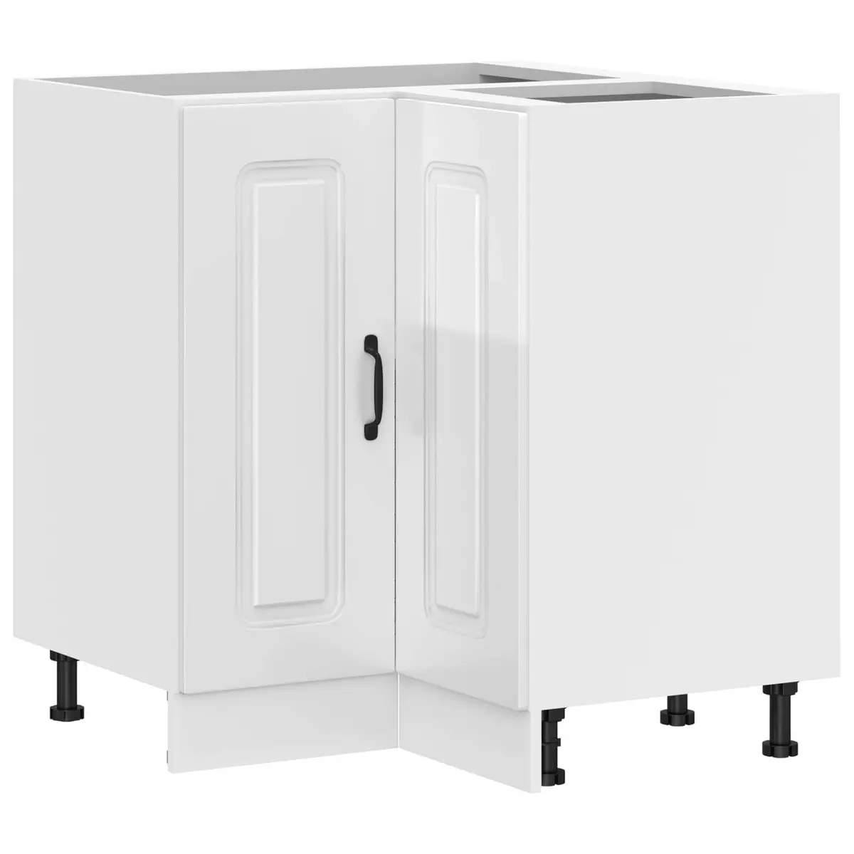 Engineered Wood Corner Base Cabinet in Glossy White