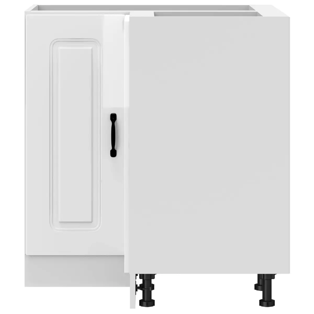 Engineered Wood Corner Base Cabinet in Glossy White