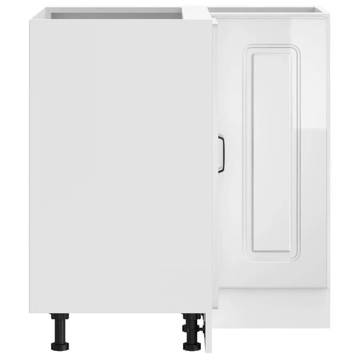 Engineered Wood Corner Base Cabinet in Glossy White