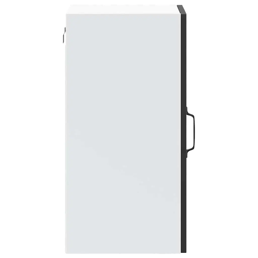 Kitchen Wall Cabinet Glass Door Organizer Black Engineered Wood