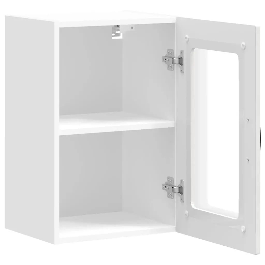 White High Gloss Glass Door Kitchen Cabinet