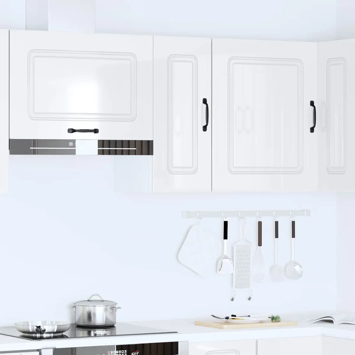 Engineered Wood Kitchen Storage Cupboard White High Gloss Wall Cabinet