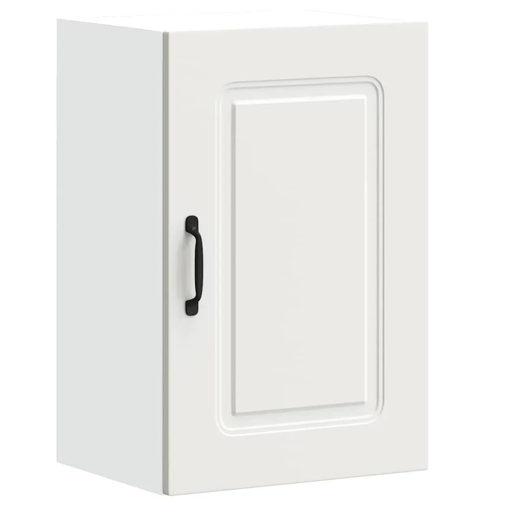 White Engineered Wood Kitchen Wall Cabinet Storage Cupboard with Doors