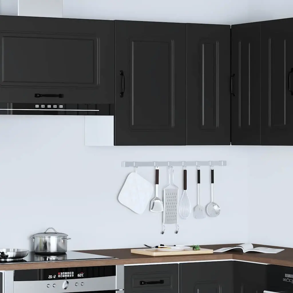 Black Engineered Wood Kitchen Cabinet