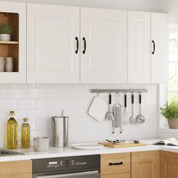 White Kitchen Wall Cabinets - 2 Piece Set, Engineered Wood