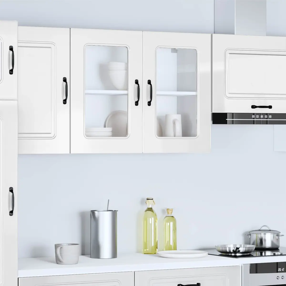 Engineered Wood Kitchen Wall Cabinet with Glass Door