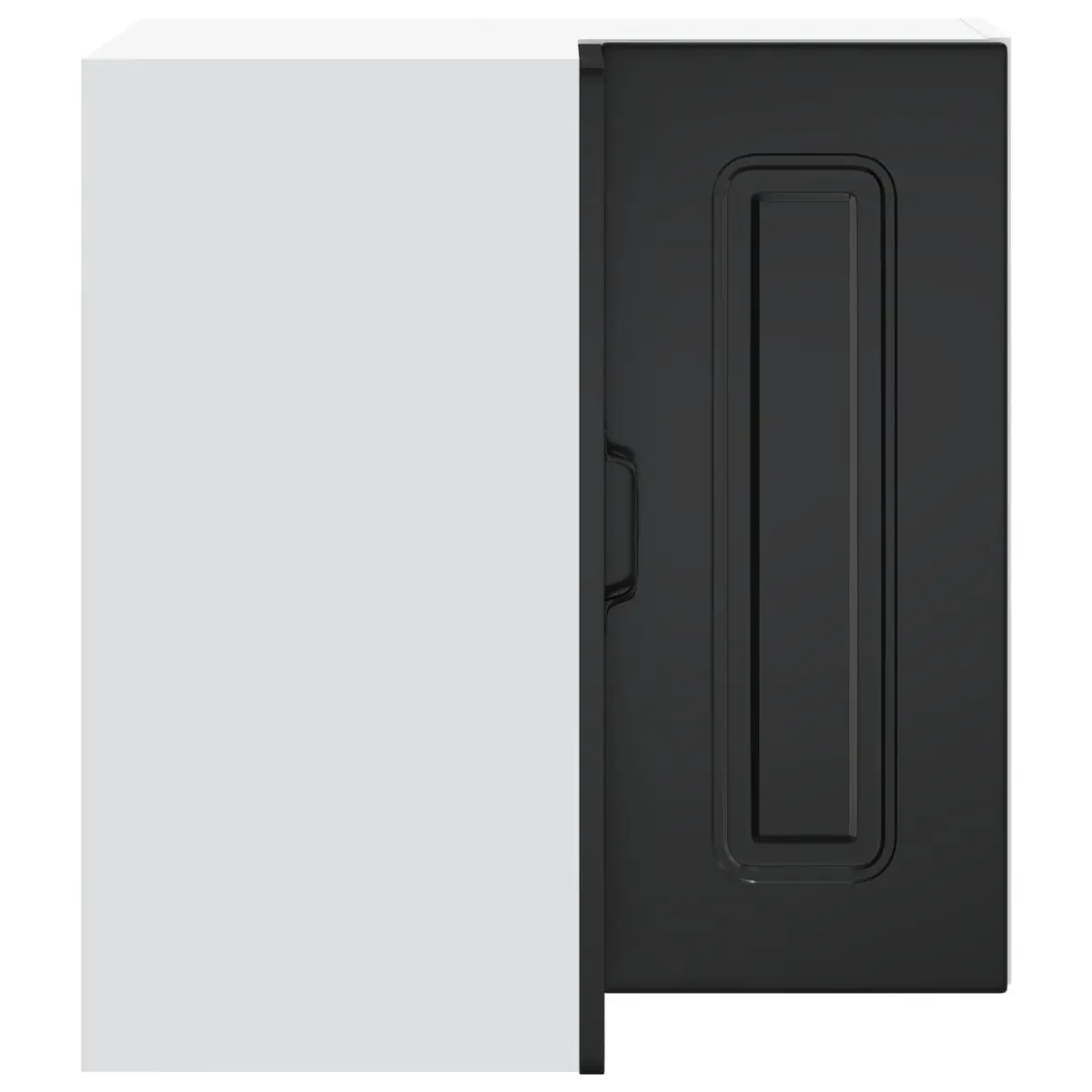 Kitchen Wall Corner Cabinet Black Engineered Wood Storage Cupboard