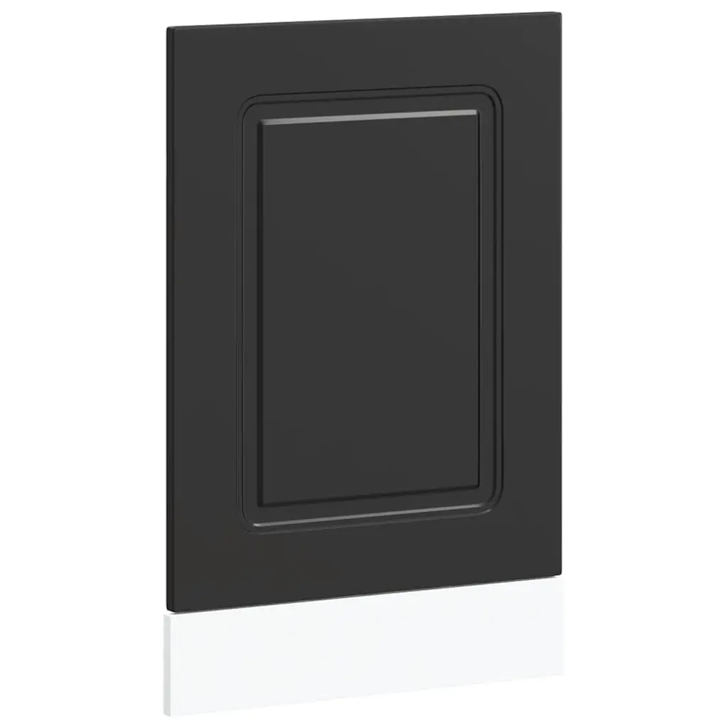 Dishwasher Front Panel Black 45x1.5x57cm, Engineered Wood