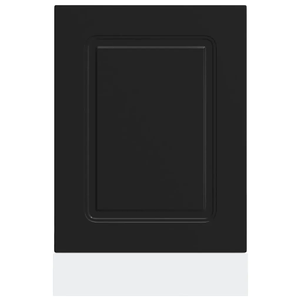 Dishwasher Front Panel Black 45x1.5x57cm, Engineered Wood