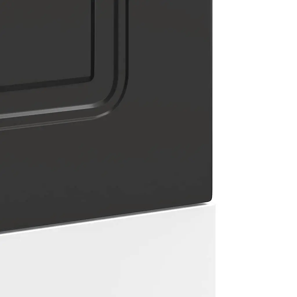 Dishwasher Front Panel Black 45x1.5x57cm, Engineered Wood