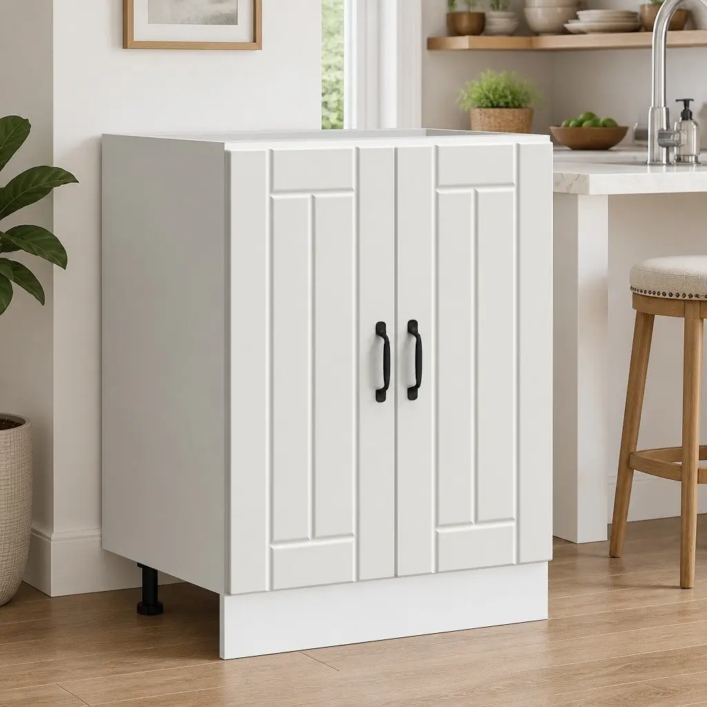 White Sink Base Cabinet with Ample Storage