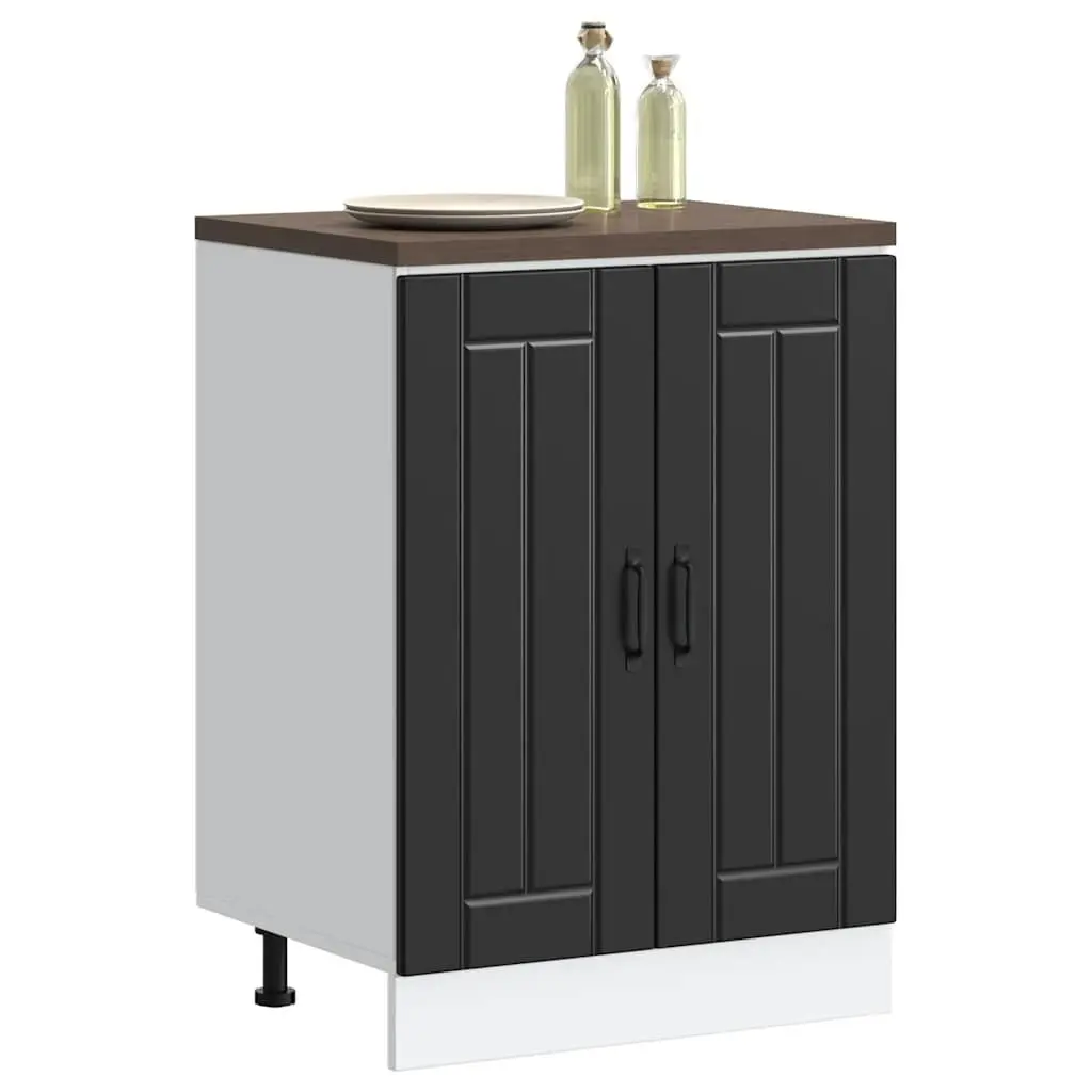 Black Engineered Wood Sink Base Cabinet