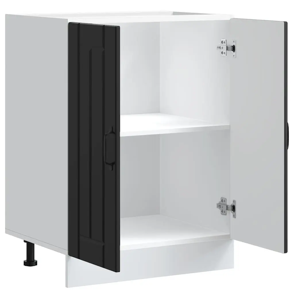 Black Engineered Wood Sink Base Cabinet