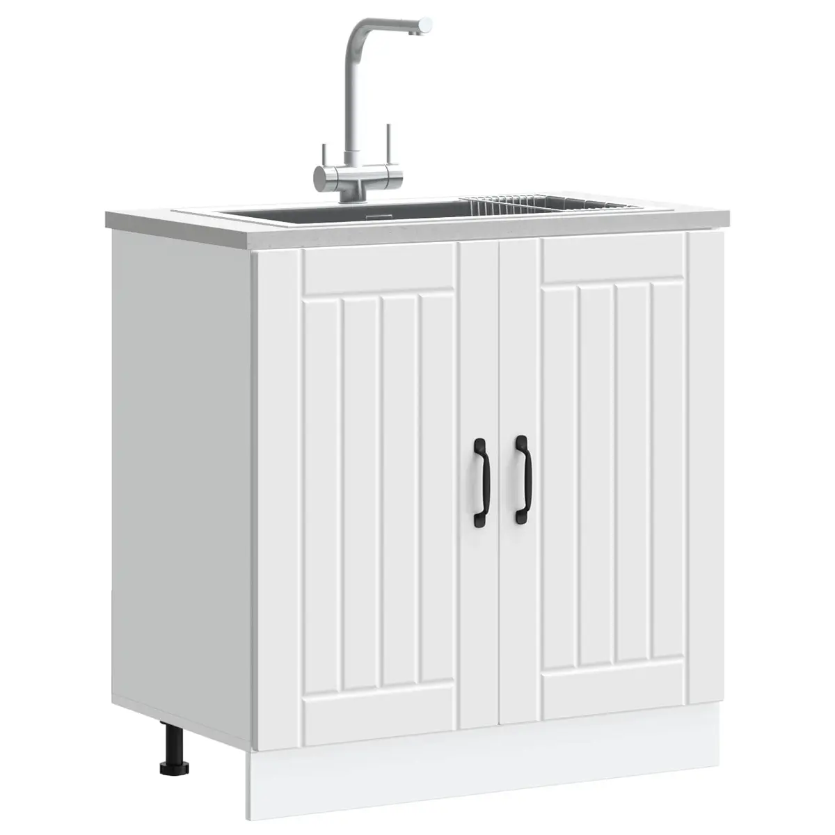 White Engineered Wood Kitchen Sink Cabinet