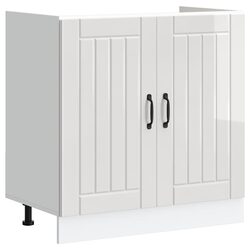 White Sink Base Cabinet: Engineered Wood Storage Unit