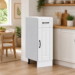Kitchen Base Cabinet White Engineered Wood Storage Cupboard Sink Unit Doors