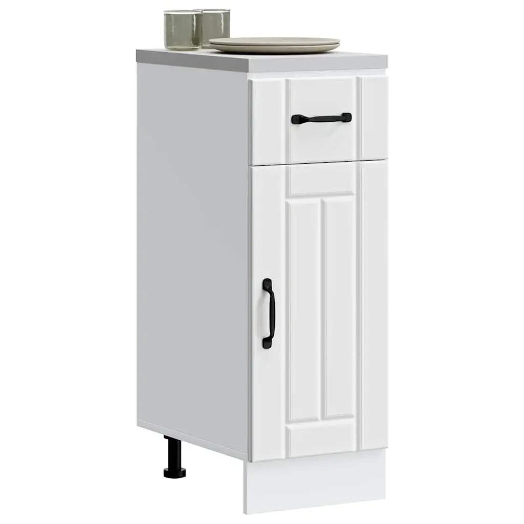 Kitchen Base Cabinet White Engineered Wood Storage Cupboard Sink Unit Doors