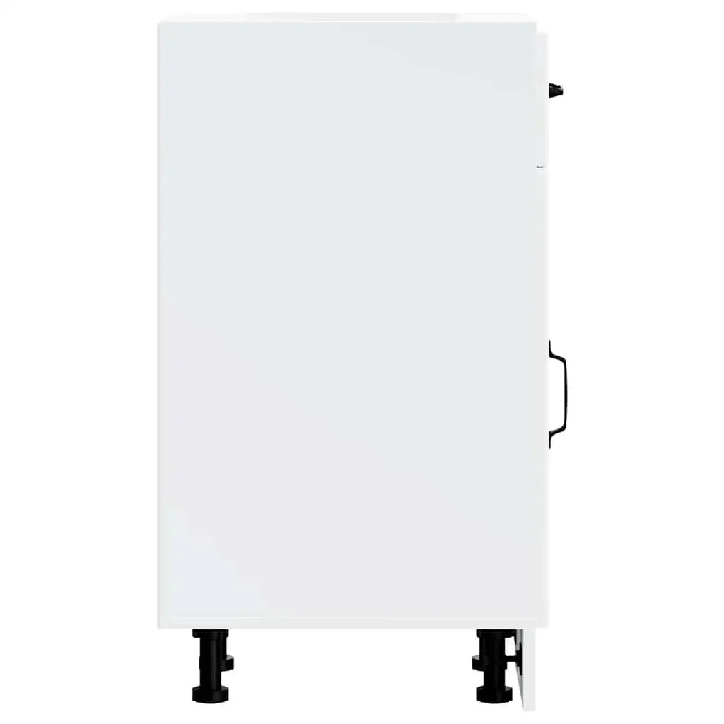 Kitchen Base Cabinet White Engineered Wood Storage Cupboard Sink Unit Doors