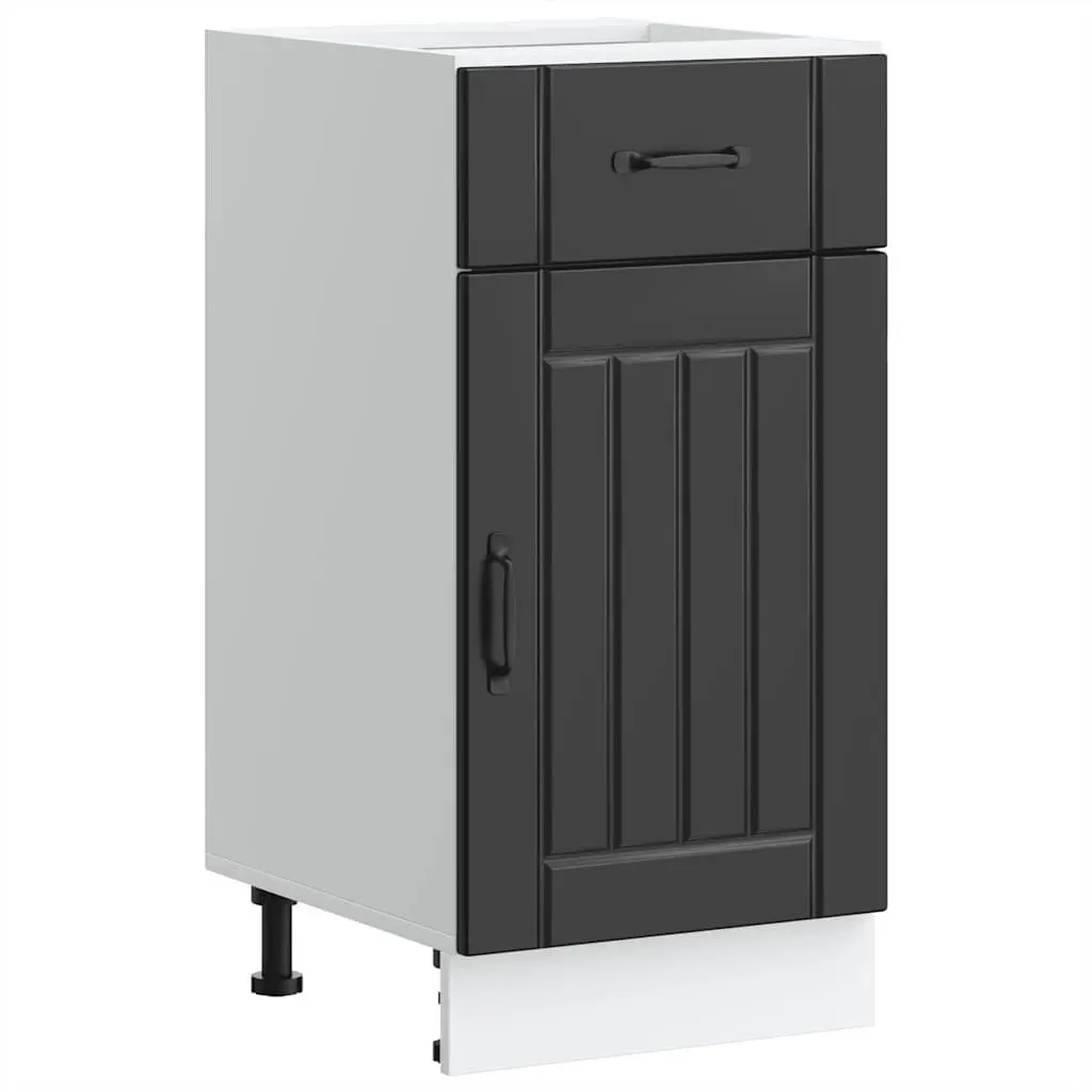 Black Engineered Wood Sink Unit Kitchen Base Cabinet with Adjustable Feet for Storage