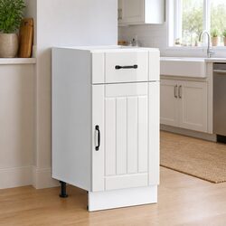 Kitchen Base Cabinet White High Gloss Engineered Wood Storage Sink Unit Doors