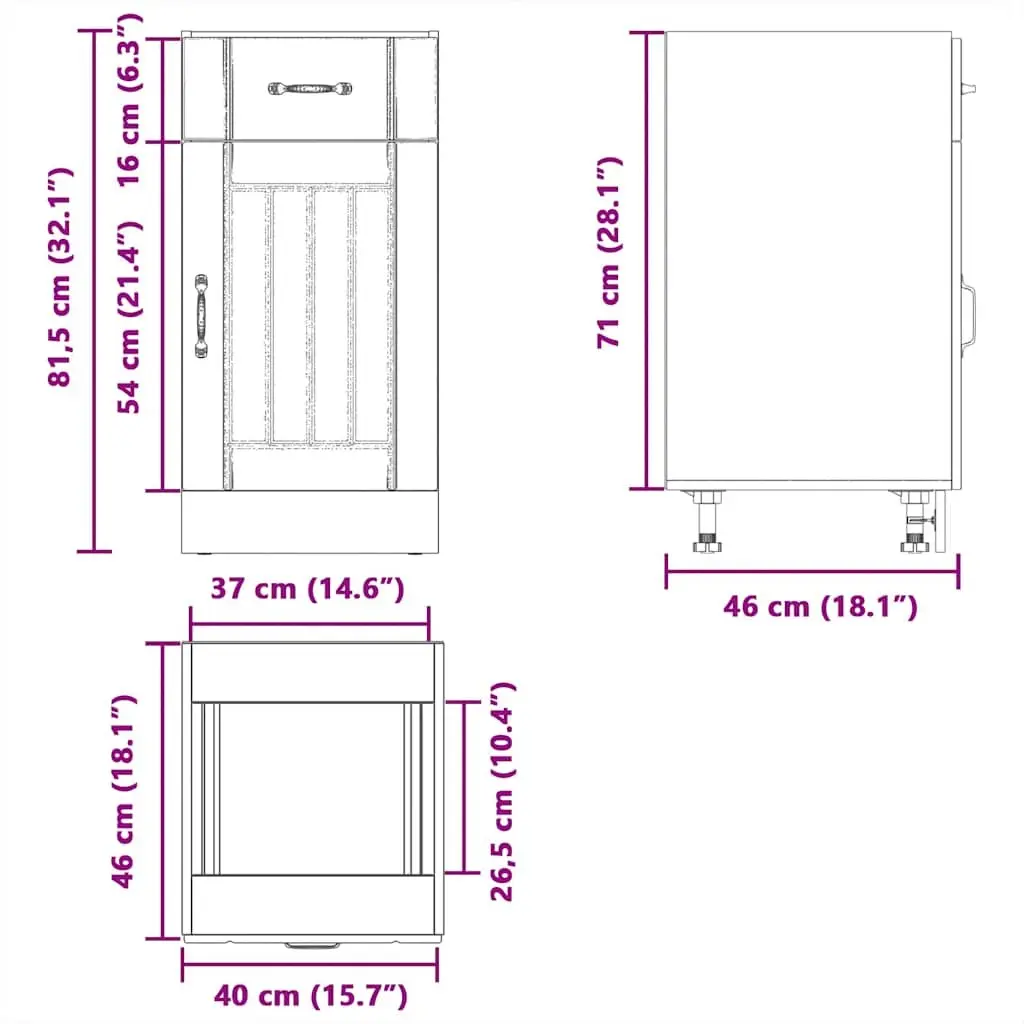 High Gloss White Engineered Wood Sink Base Cabinet Storage Unit for Kitchen with Doors