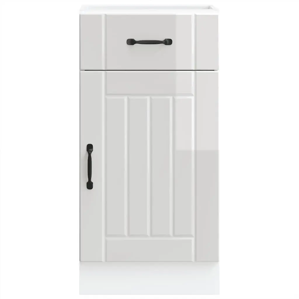 High Gloss White Engineered Wood Sink Base Cabinet Storage Unit for Kitchen with Doors