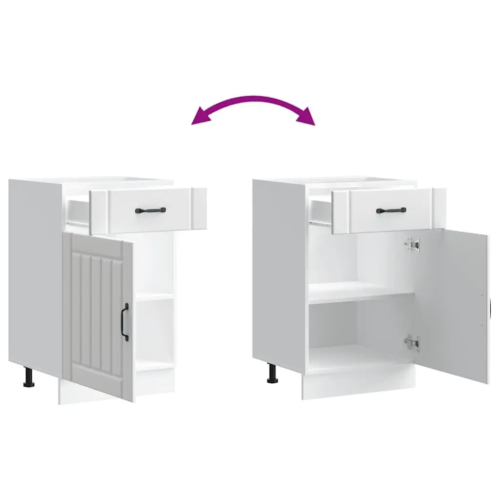 White Engineered Wood Kitchen Cabinet
