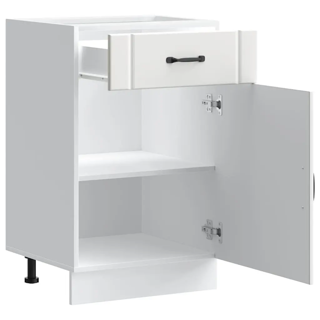 White Engineered Wood Kitchen Cabinet