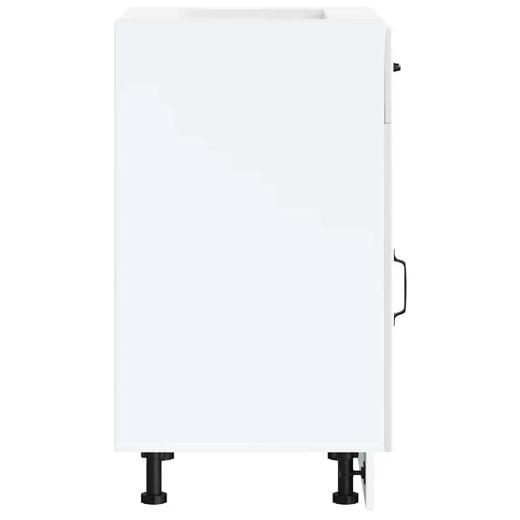 White Engineered Wood Kitchen Cabinet
