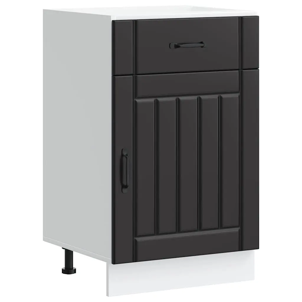 Black Engineered Wood Kitchen Cabinet