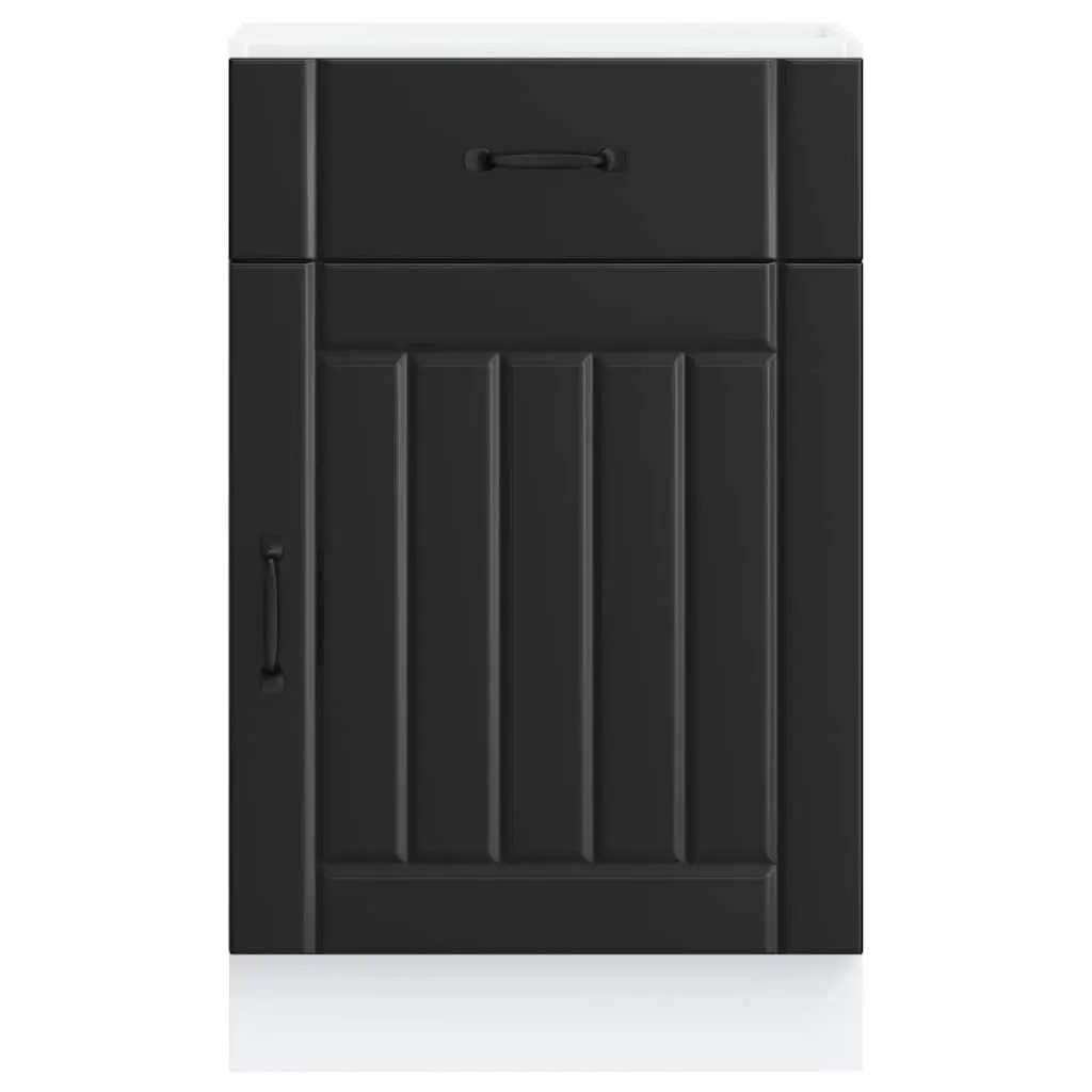 Black Engineered Wood Kitchen Cabinet
