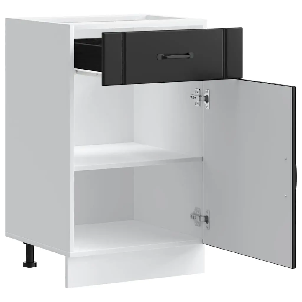 Black Engineered Wood Kitchen Cabinet