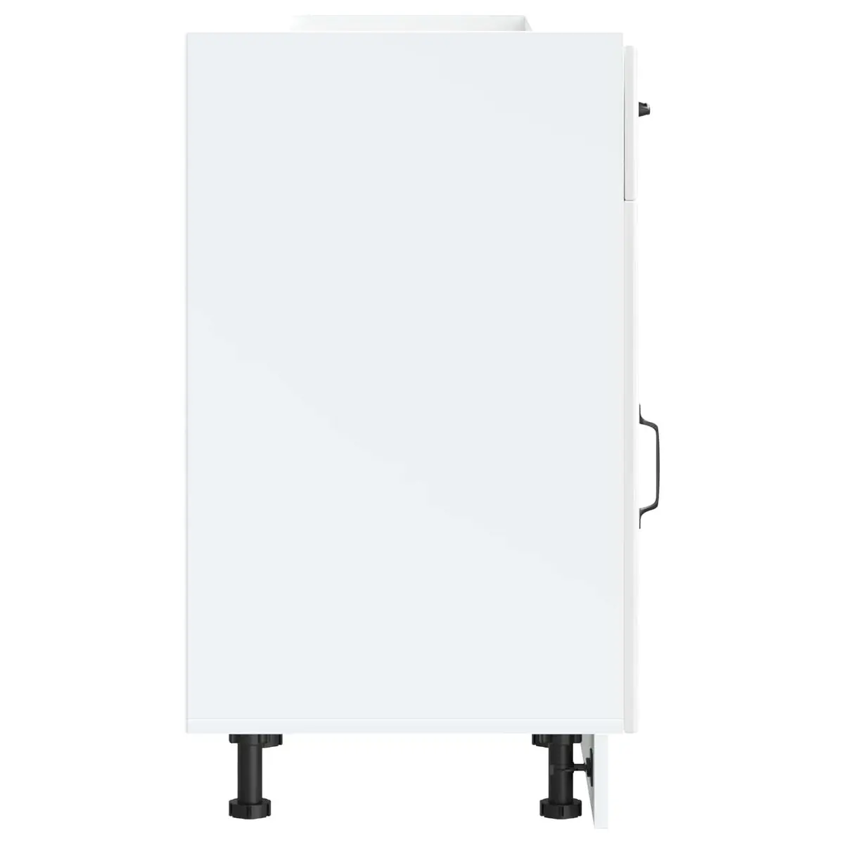 Kitchen Base Cabinet Sink Unit White High Gloss Engineered Wood 30 Inch