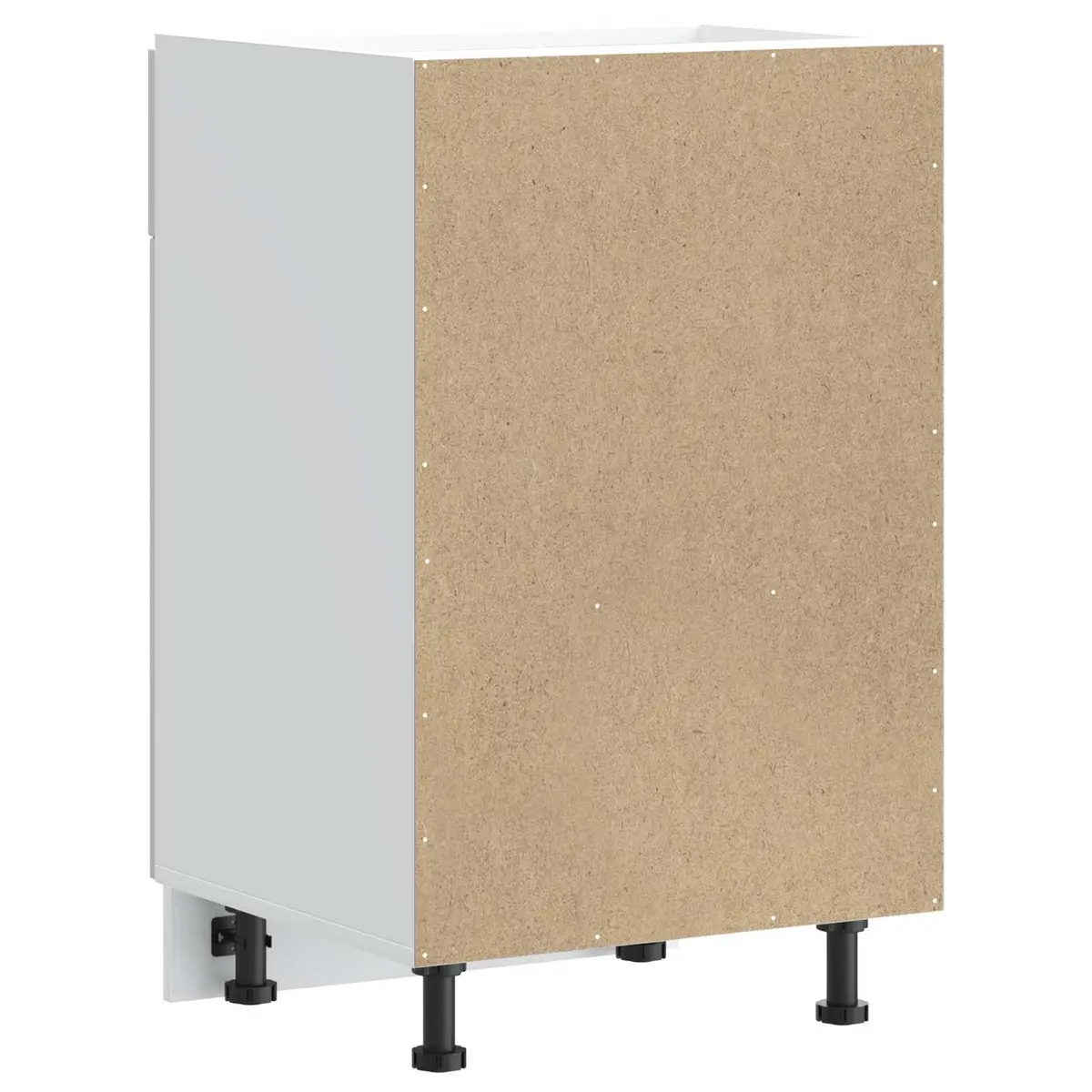 Kitchen Base Cabinet Sink Unit White High Gloss Engineered Wood 30 Inch