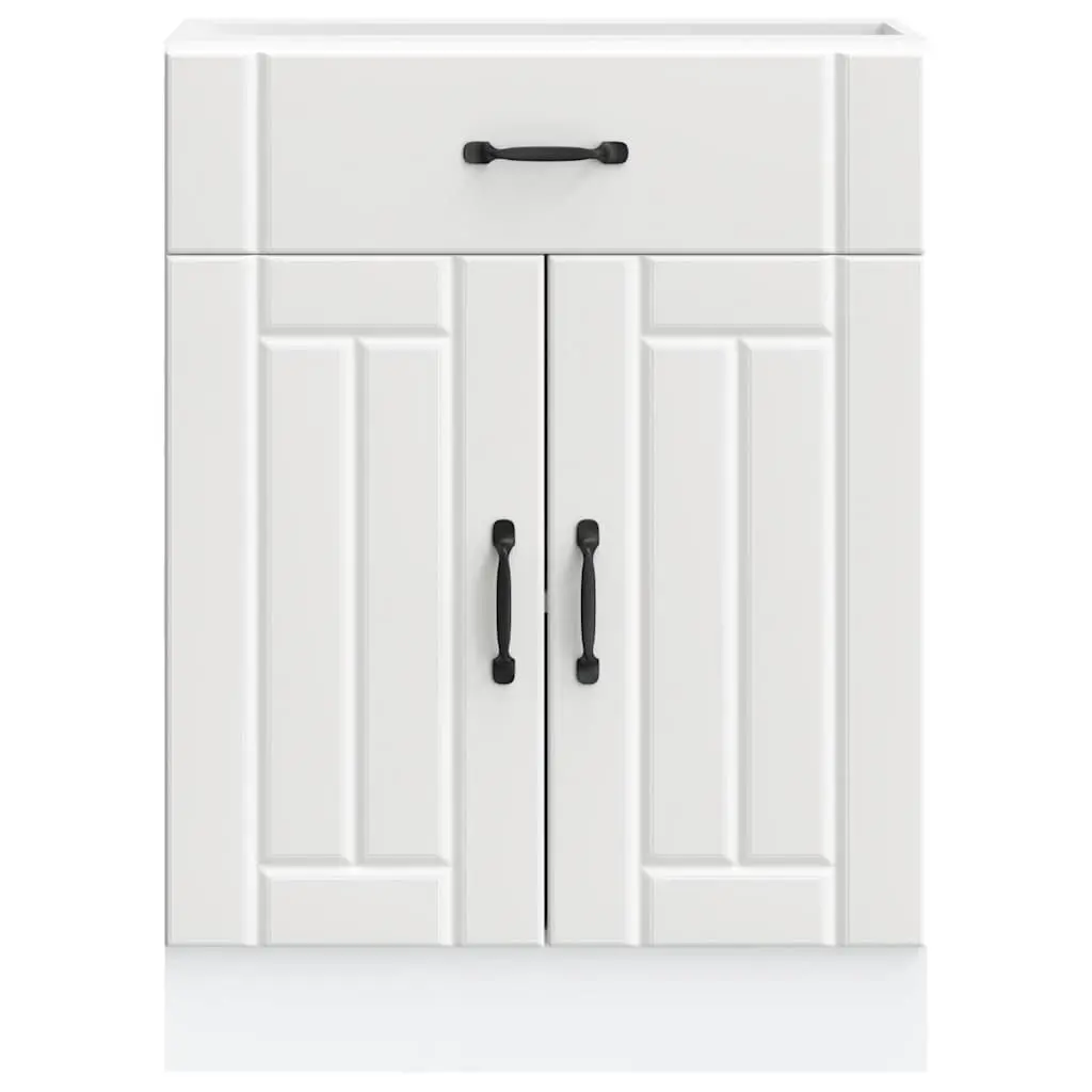Kitchen Base Cabinet White Engineered Wood Storage Cupboard Sink Unit Doors