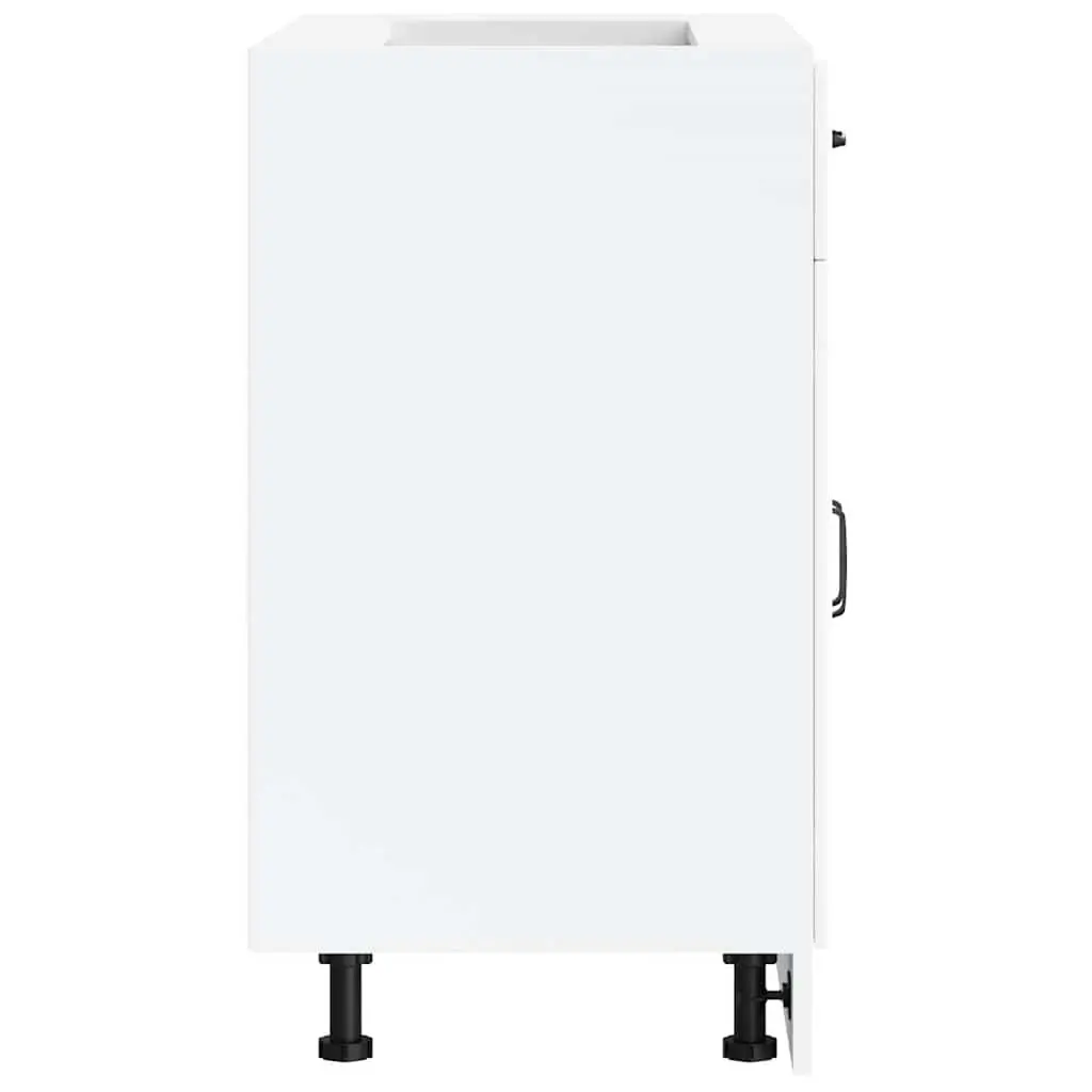 Kitchen Base Cabinet White Engineered Wood Storage Cupboard Sink Unit Doors