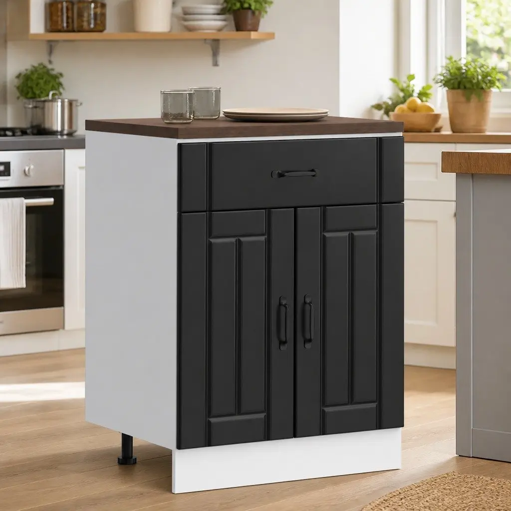 Engineered Wood Kitchen Base Cabinet with Adjustable Feet