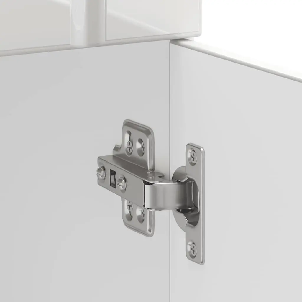 Kitchen Base Cabinet for Sink White High Gloss Engineered Wood Storage Cupboard