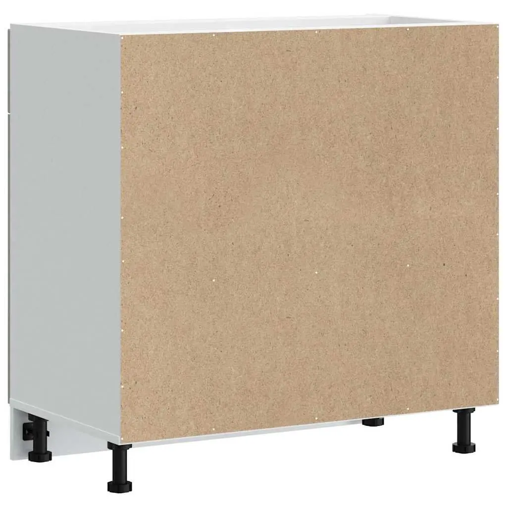 Kitchen Base Cabinet High Gloss White Engineered Wood Storage Cupboard Sink Unit