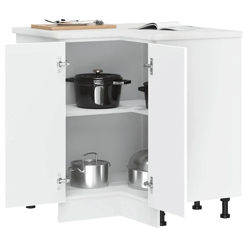 White Kitchen Corner Base Cabinet