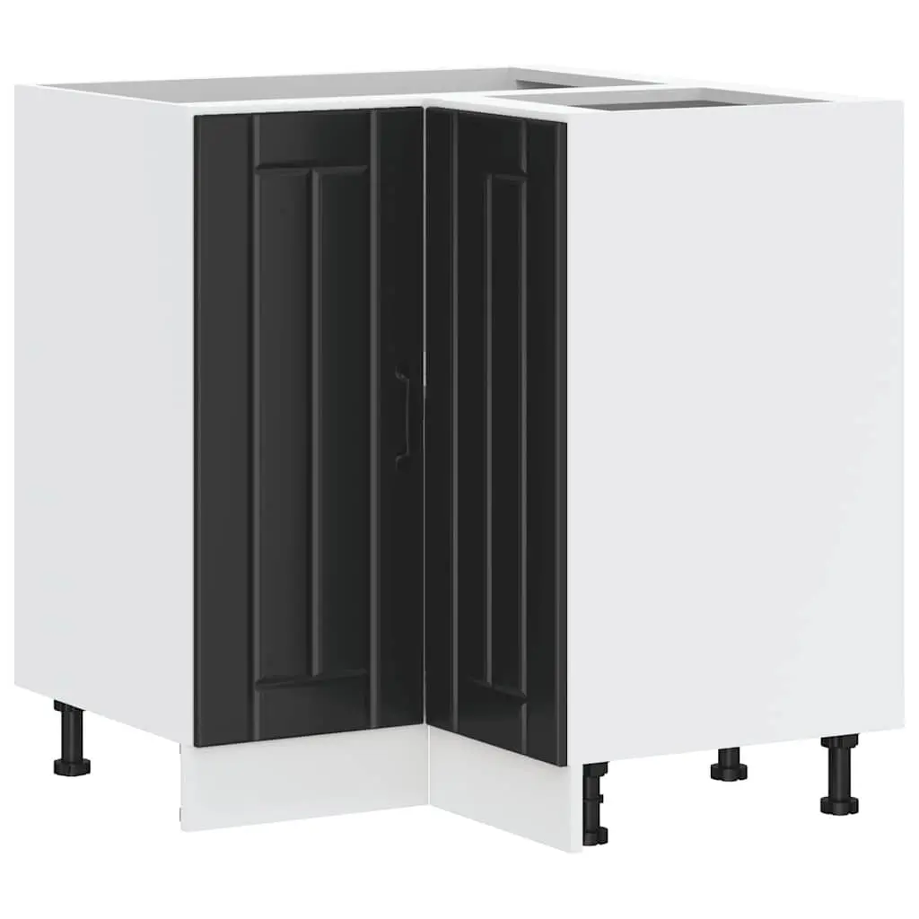 Engineered Wood Black Corner Base Cabinet