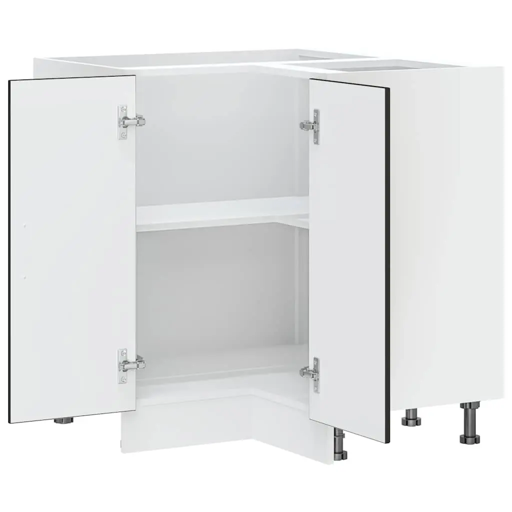 Engineered Wood Black Corner Base Cabinet