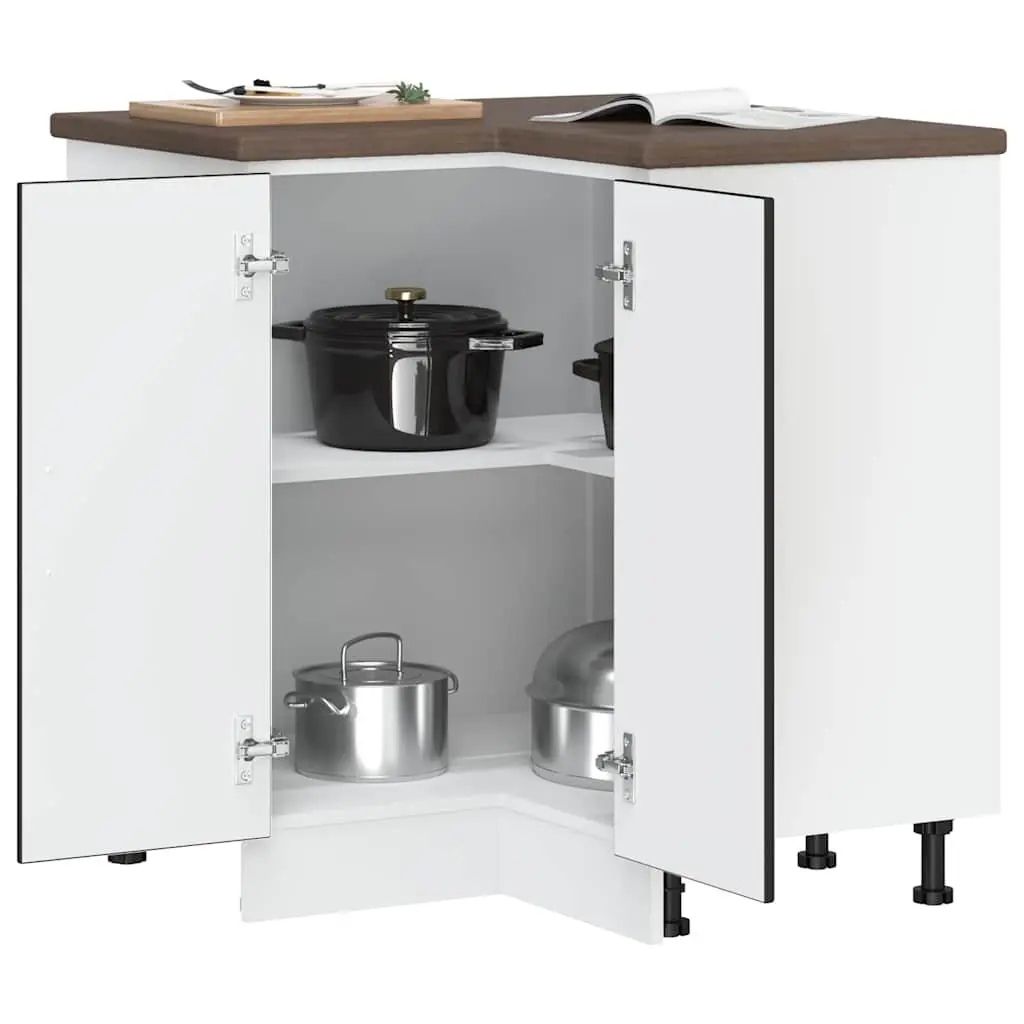 Engineered Wood Black Corner Base Cabinet